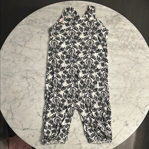 Kate Quinn Floral Black and White Kids Jumpsuit size 2T